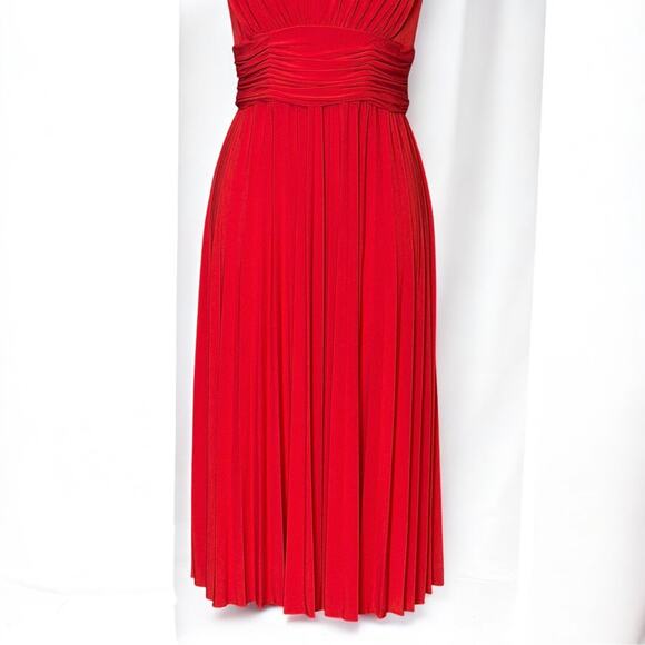 Jessica Howard Red Marilyn Dress Vintage Style Size 12 Pleated Swing Midi Y2K - Picture 6 of 10
